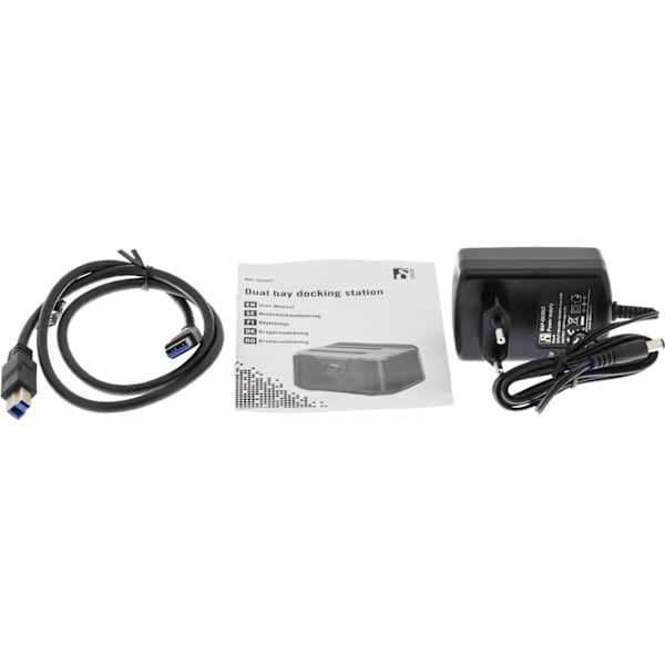DELTACO USB 3.0 telakka-asema, kloonaus, 2x2,5/3,5" SATA,  musta