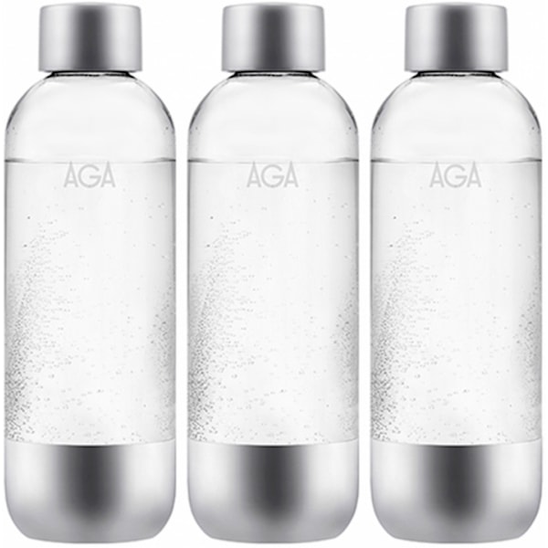 3-pack AGA AQVIA Stål 1L, PET-flaska