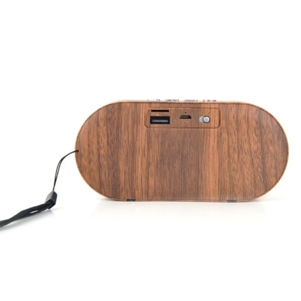 Liten Portabel Bluetooth Högtalare i Mörkt Trä