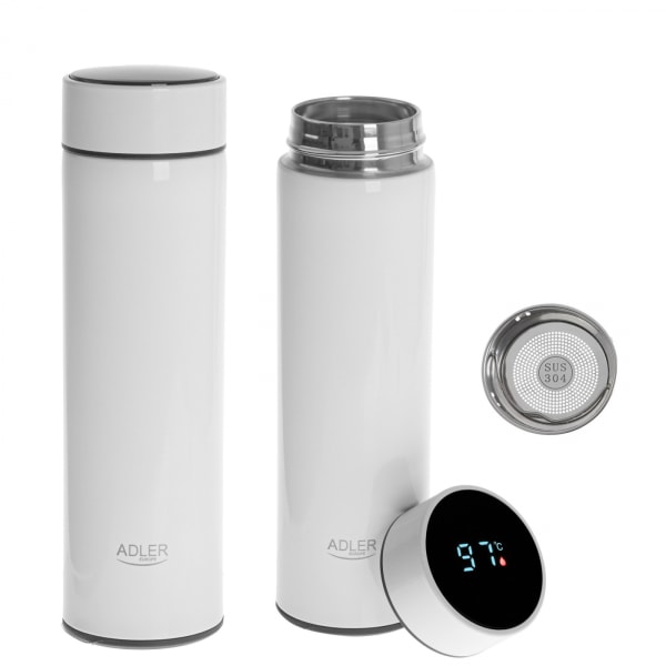 Adler AD 4506w Termos med LED, 473ml, Hvid