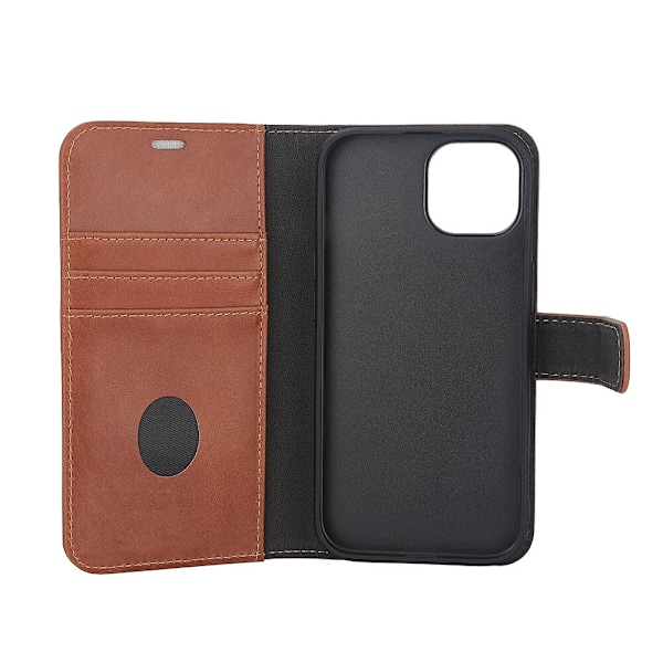 RADICOVER Wallet Case 2i1 Anti-stråling Læder MagS Brun - iPhone 15 Brun