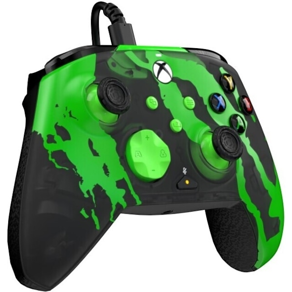 PDP Gaming Rematch Wired Controller - Jolt Green (Glow In Dark) - trådbunden spelkontroll, Xbox