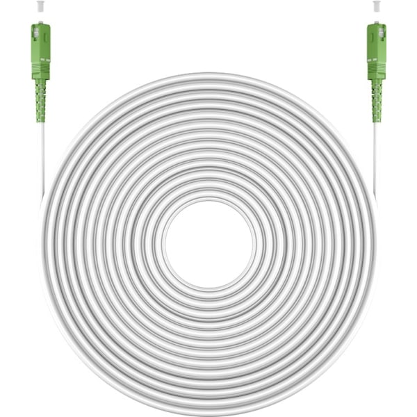 Goobay Fiberoptisk kabel (FTTH), Singlemode (OS2) White, vit (Simplex), 10 m plugg SC-APC (8°) > plugg SC-APC (8°), halogenfri kabelhölje (LSZH)