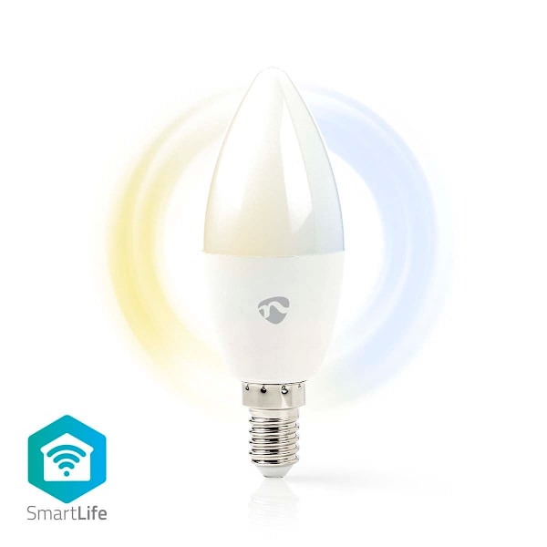 Nedis SmartLife LED-Lampor | Wi-Fi | E14 | 470 lm | 4.9 W | Varm till cool vit | 2700 - 6500 K | Android™ / IOS | Ljus | 1 st