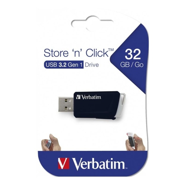 Verbatim Store 'n' Click, USB-muisti, 32GB, musta