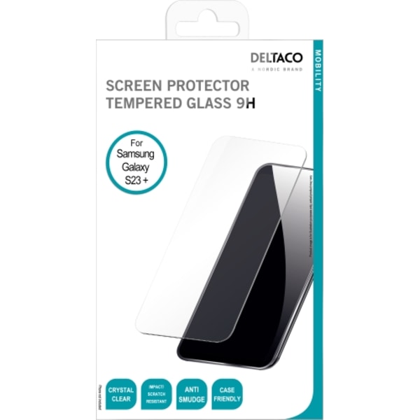 Deltaco Screen protector,  Samsung Galaxy S23+, 2.5D Full coverage Transparent