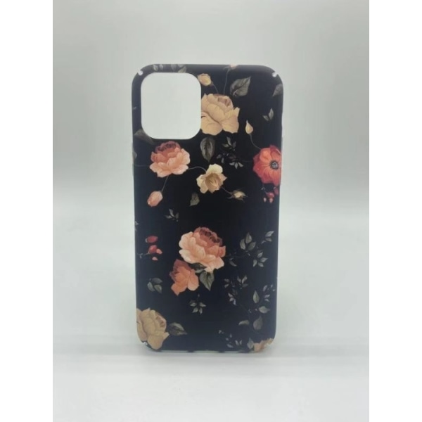 Marmorikuori tummalla kukkakuviolla iPhone 11:lle Flerfärgad