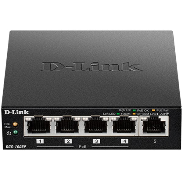 D-Link DGS-1005P 5-Port Gigabit PoE+ Switch