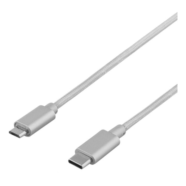 DELTACO PRIME USB cable, 2.0, Type C ma, Type Micro-B ma, 1m, si