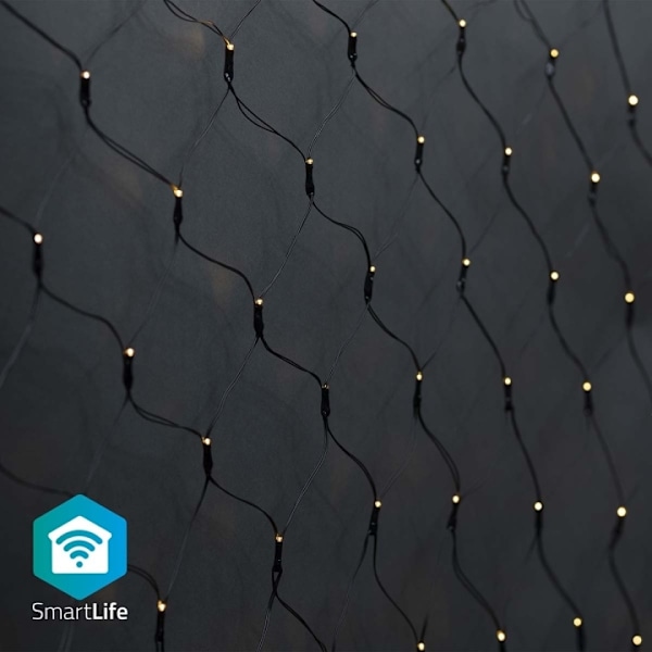 Nedis SmartLife jluelys | Net | Wi-Fi | Varm Hvid | 280 LED's | 3.00 m | 3 x 2 m | Androidâ„¢ / IOS Sort