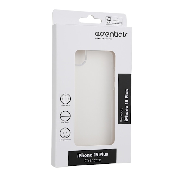 Essentials iPhone 15 Plus TPU bagcover, transparent Transparent
