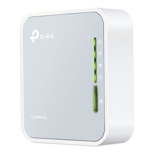 TP-link WR902AC trådlös reserouter, dubbelband, 5 GHz/433 Mbps, vit