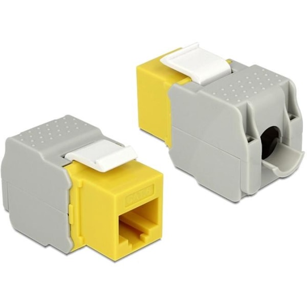 DeLOCK UTP Cat6 Keystone modul, RJ45 ho - LSA Cat6, Tool-free gul/grå