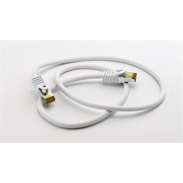 Goobay RJ45 netværkskabel S/FTP (PiMF), 500 MHz, med CAT 7 råkabel, hvid, 5 m LSZH halogenfri kabelkappe, kobber, RJ45-hanstik (CAT 6A)
