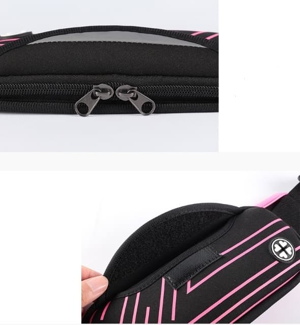 Sportig midjeväska med ränder, Rosa Rosa