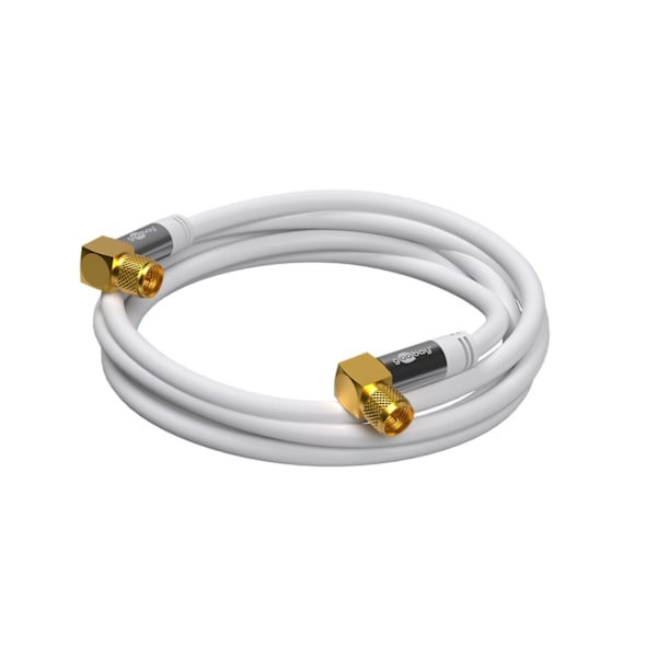 Goobay SAT-antennkabel (135 dB), 4x skärmad guldpläterad, F-plugg 90° > F-plugg 90°, 10 m