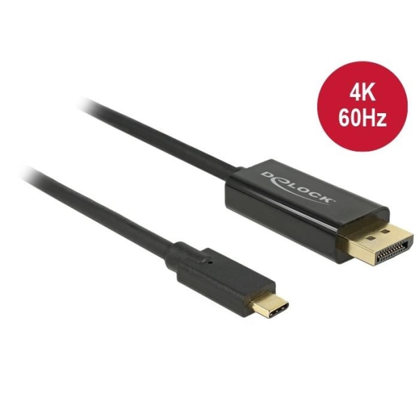 DeLOCK kaapeli USB Type C uros - DisplayPort uros, 1m, musta