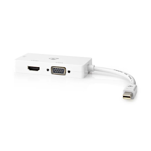Nedis DisplayPort-sovitin | Mini DisplayPort Uros | DVI-D 24+1-Pin Naaras / HDMI™ Ulostulo / VGA Naaras | 4K@60Hz | Niklattu | Vaihdettava | 0.20 m |