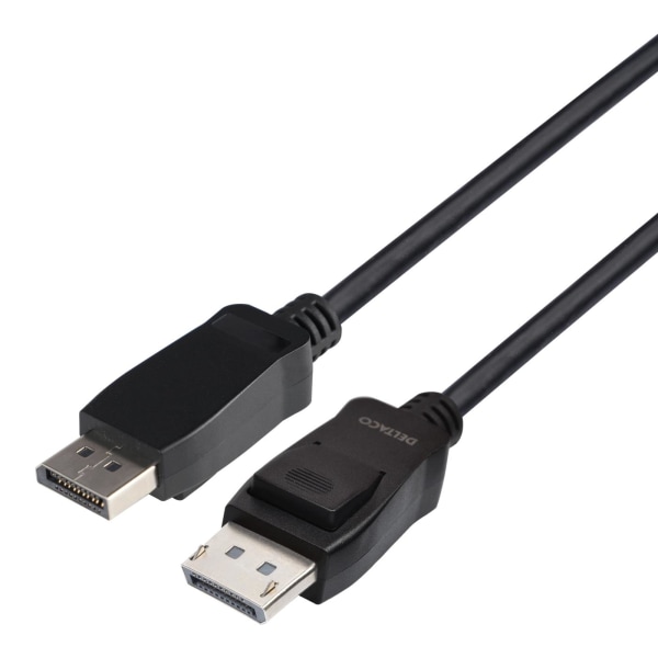 Deltaco DisplayPort-kabel, 2m, 8K, DP 1.4, DSC 1.2, LSZH svart