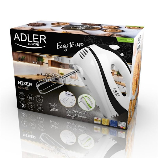 Adler Elvisp, 300 W, vit/svart