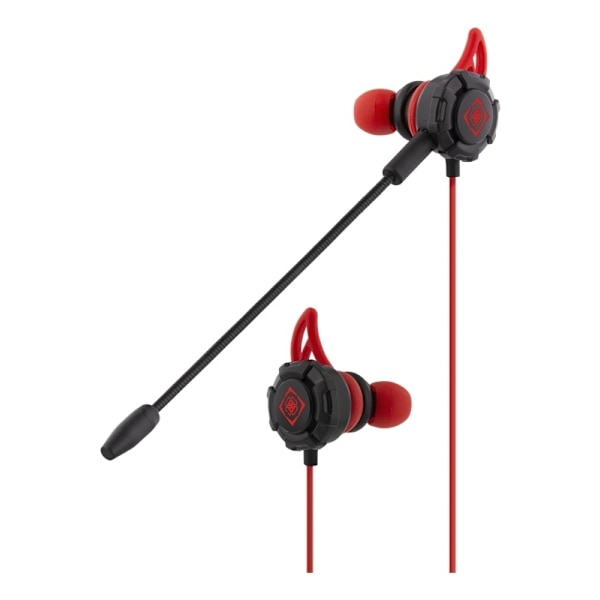 DELTACO GAMING kuulokemikrofoni pelaajille, in-ear, punainen