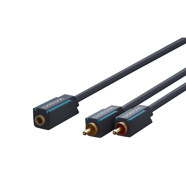ClickTronic 3,5 mm AUX til RCA adapterkabel, Stereo Premium kabel