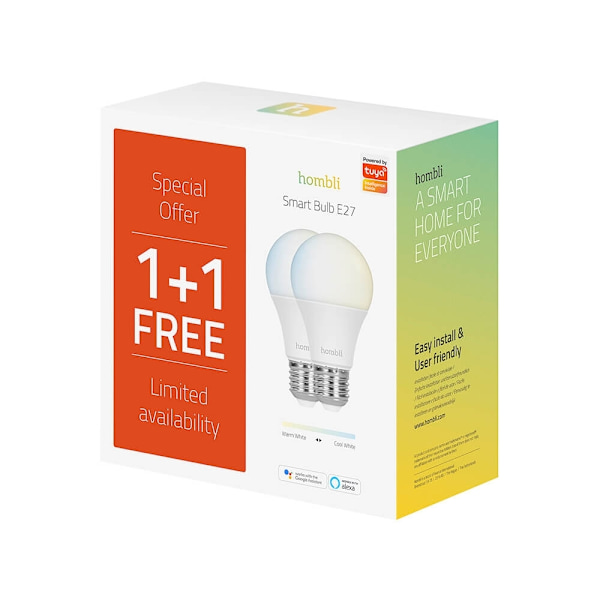 Hombli Smart Lampa E27 9W Promo 2-Pack CCT