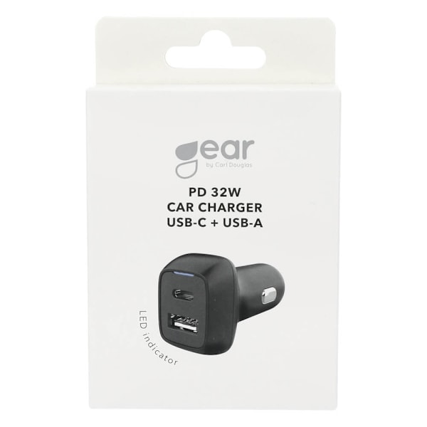 GEAR Laddare 12/24V 1xUSB-C-PD 20-32W Svart