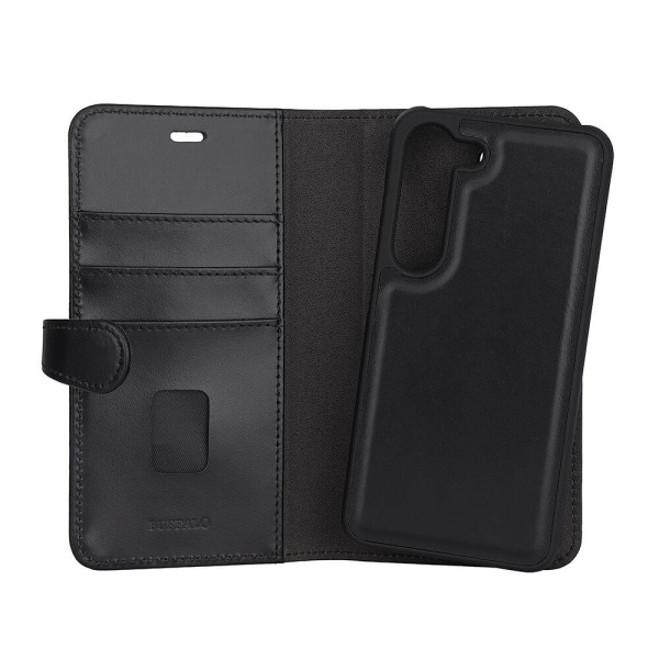 BUFFALO 2in1 Wallet Leather 3 card Samsung  S23 5G Black Svart