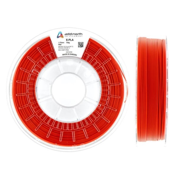 ADDNORTH Filament E-PLA 1.75mm 750g Rød