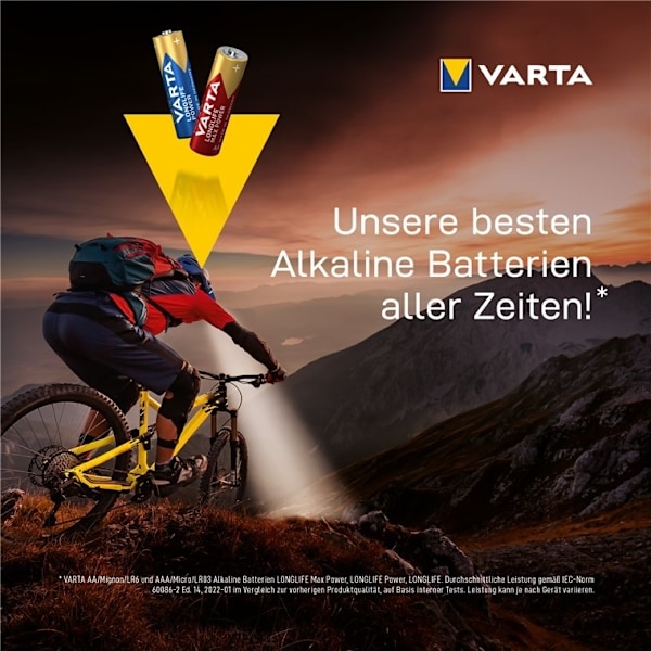 Varta LR6/AA (Mignon) (4906) batteri, 12 st. box alkaliskt manganbatteri, 1,5 V
