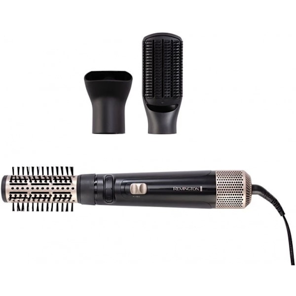 Remington Kraftfull varmluftsborste med 3 styling tillbehör Sort, Guld