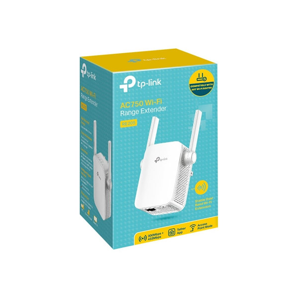 TP-LINK RE205 V3 nätverksförlängare Nätverksrepeater Vit 10, 100 Mbit/s