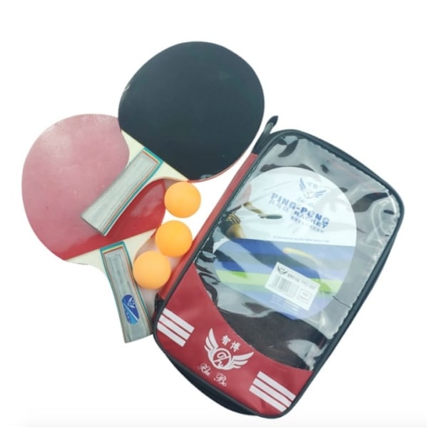 Portabelt pingisset - 2st racket, 3st bollar