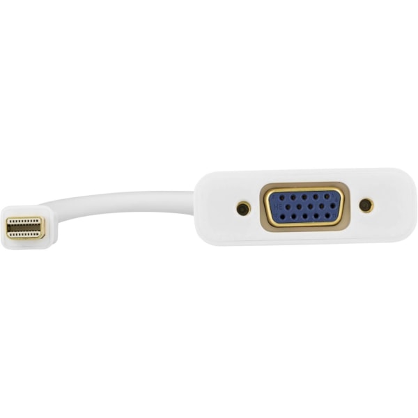 DELTACO mini DisplayPort till VGA-adapter med ljud, 0,25m, vit (