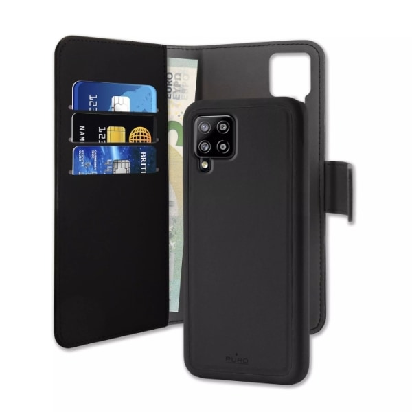 Puro Samsung Galaxy A42 5G EcoLeather Wallet Detach black Svart