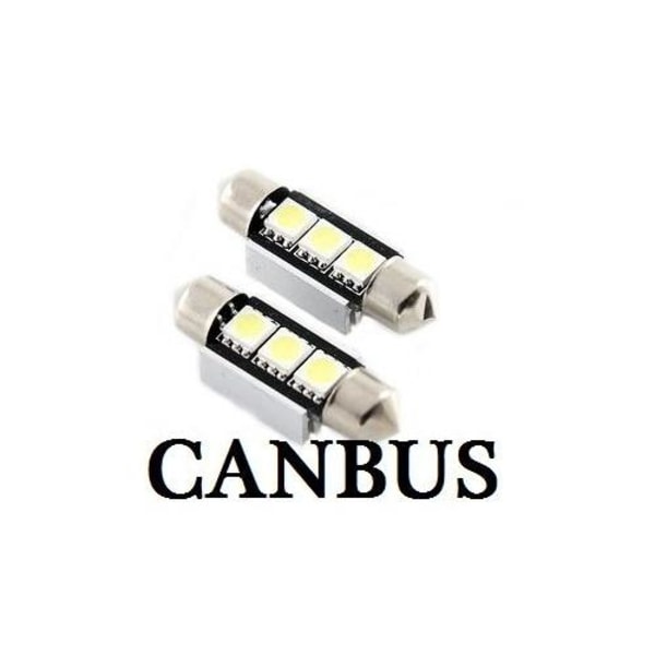 LED-kierukkavalaisin Canbusiin, pistorasia C5W, 3-LED, 2-pack, 2-pack