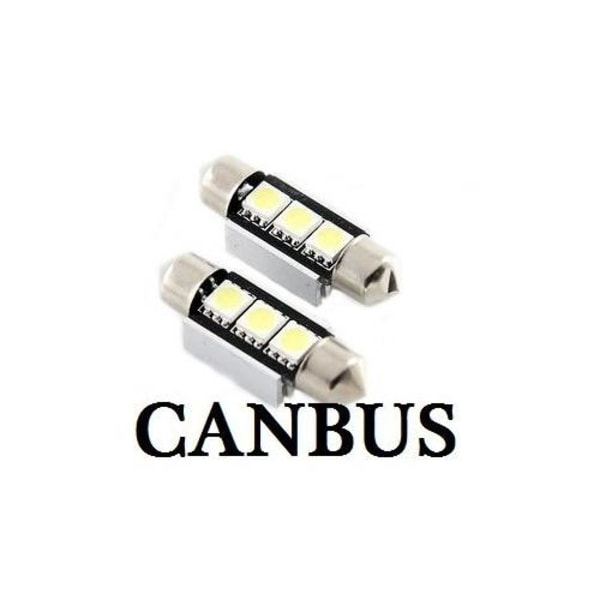 LED Spollampa till Canbus, Sockel C5W, 3-LED, 2-Pack