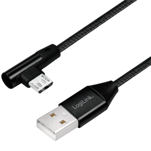 LogiLink Vinklad MicroUSB-kabel USB 2.0 15W 1m