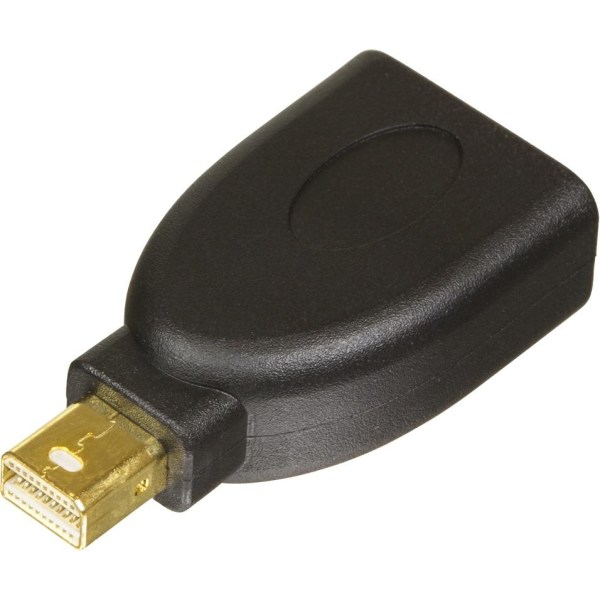 DELTACO Mini DisplayPort ha till DisplayPort ho, svart (MDP-DP)