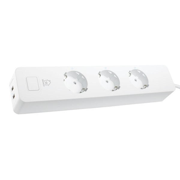 DELTACO SMART HOME grenuttag, WiFi, 3xCEE 7/3, 2xUSB-A, 1,5m, vit
