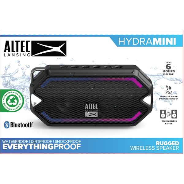 ALTEC LANSING Højttaler IMW1000 HydraMini RGB Vandtæt Sort