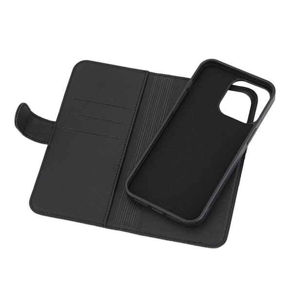 DELTACO Pungetui, 2-i-1, iPhone 15 Pro Max, magnetisk cover, sort Svart