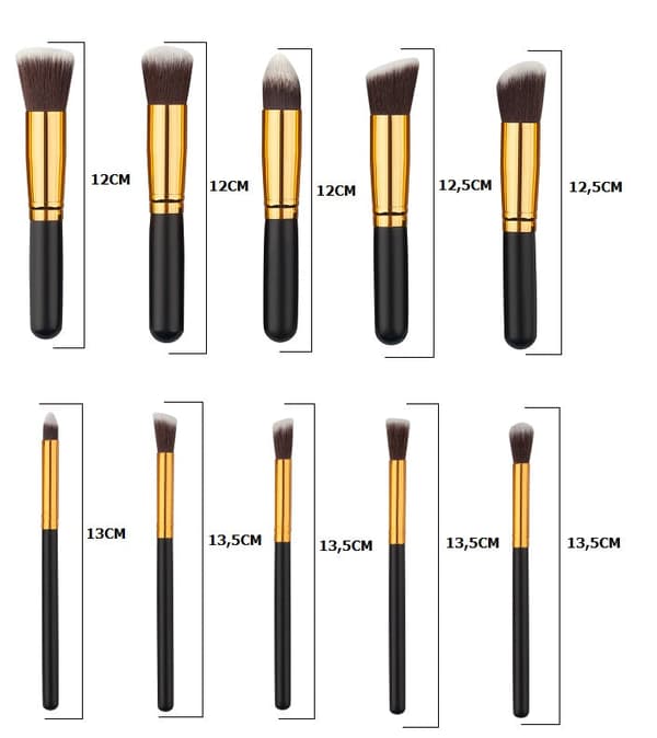 SMINKBORSTAR SET MED 10 DELAR Mjuka Borstar Blush