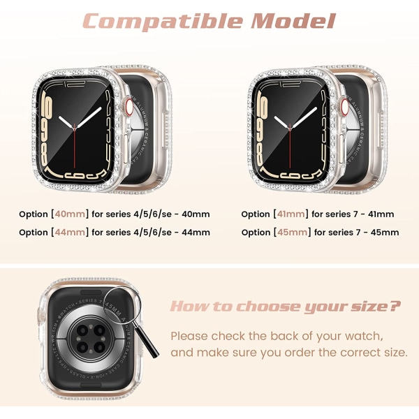 4-pack Apple Watch serie 7 - 45mm - Skärmskydd Härdat Glas