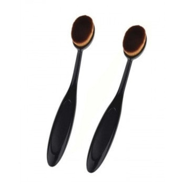 2st Oval sminkborste Linear 6 l Oval brush l Pro l Svart svart 15 cm