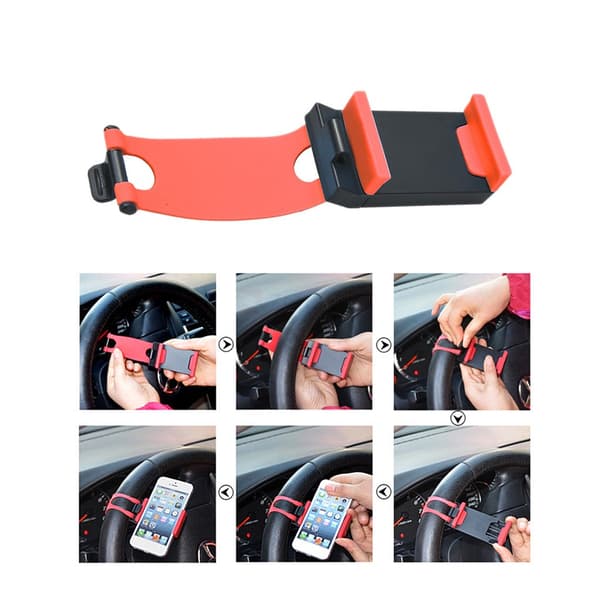 Mobilhållare för bilen - monteras på ratten - Universal 75*55*25mm