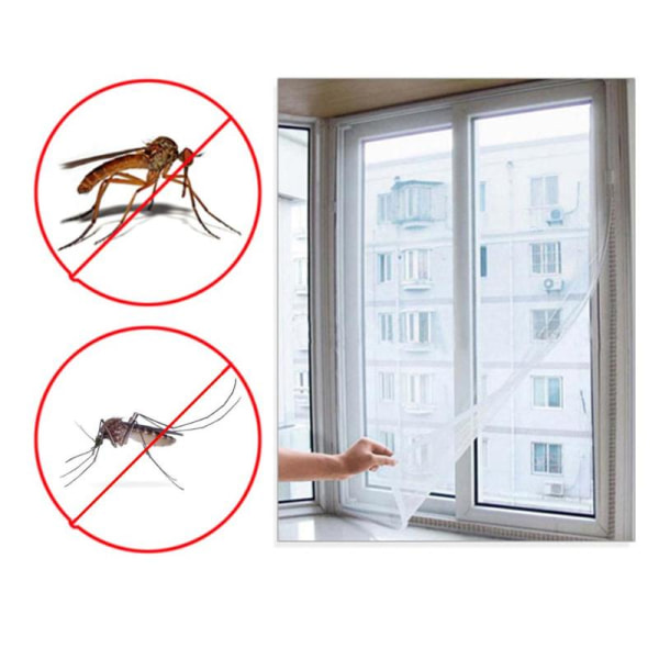 Myggnät för fönster inkl dubbelhäftande tejp 130 cm x 150 cm vit ca 130 cm x 150 cm