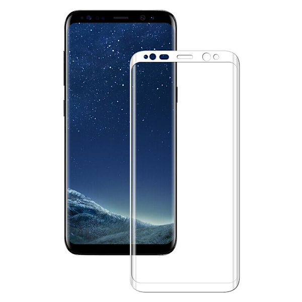 Samsung S8 Plus Heltäckande Skärmskydd l PLAST l SOFT l VIT vit