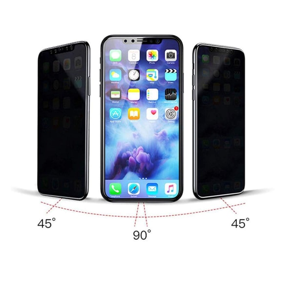 iPhone X/XS Skärmskydd - Härdat Glas - Insynsskydd svart